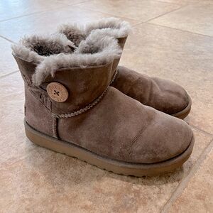 Ugg Mini Bailey Button II Boots Chestnut Womens 9